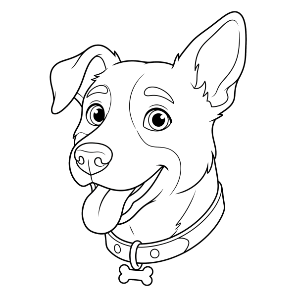 Coloriage Coloriage Tête Chien à imprimer