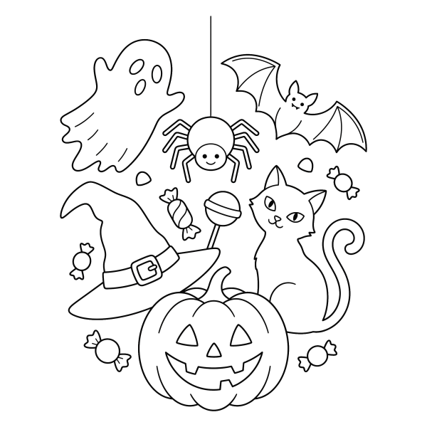 Coloriage Coloriage Thème Halloween à imprimer