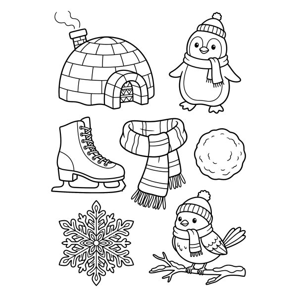 Coloriage Coloriage Thème Hiver à imprimer