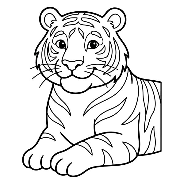 Coloriage Coloriage Tigre à Rayures à imprimer