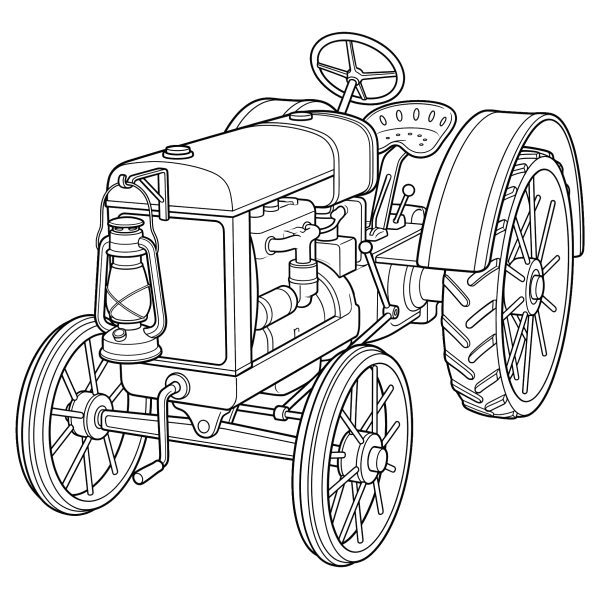 Coloriage Coloriage Tracteur Ancien à imprimer