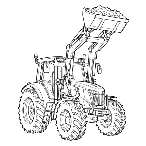 Coloriage Coloriage Tracteur Moderne à imprimer