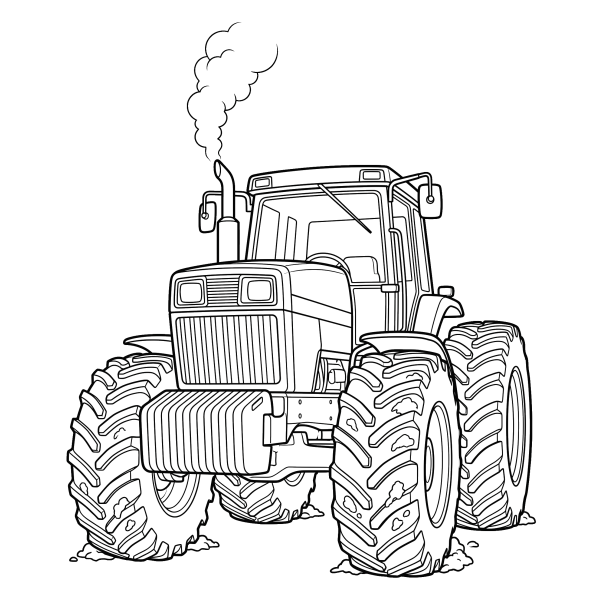 Coloriage Coloriage Tracteur Puissant à imprimer