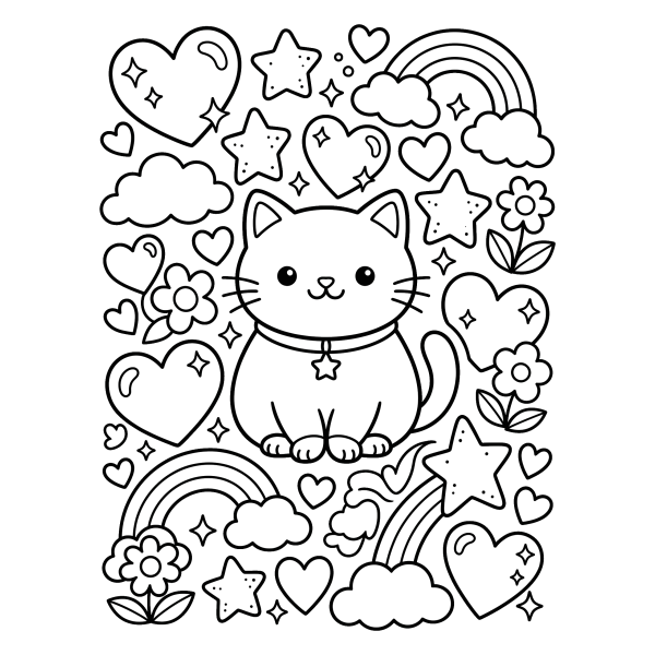 Coloriage Coloriage Trop Kawaii à imprimer