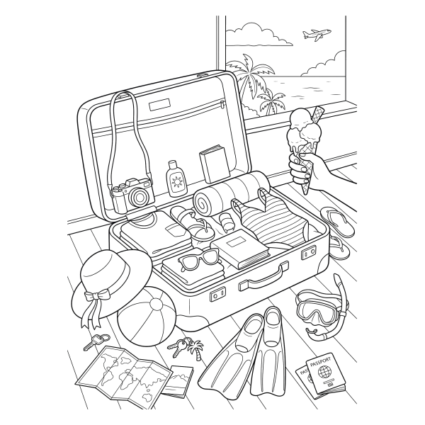 Coloriage Coloriage Vacances d'Été à imprimer