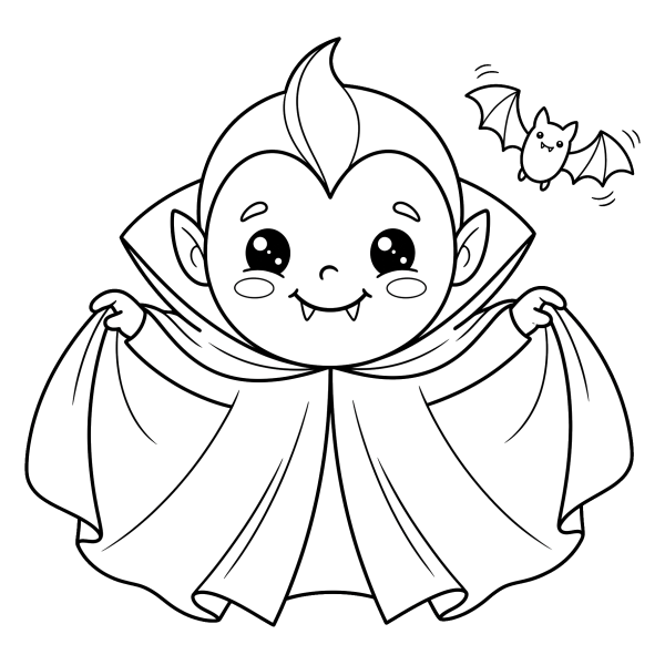 Coloriage Coloriage Vampire Kawaii à imprimer