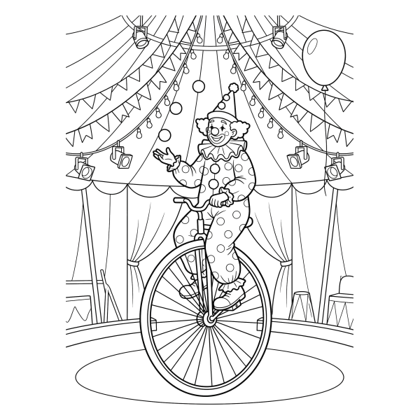 Coloriage Coloriage Vélo de Cirque à imprimer