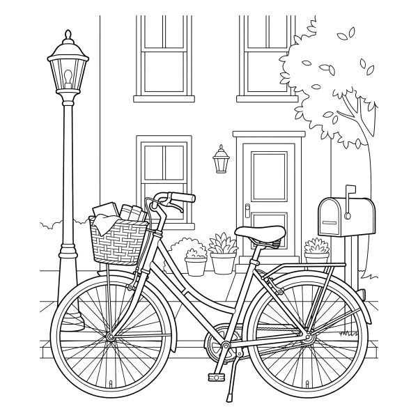 Coloriage Coloriage Vélo de Ville à imprimer
