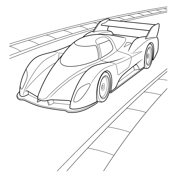 Coloriage Coloriage Voiture de Course Aérodynamique à imprimer