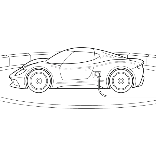 Coloriage Coloriage Voiture de Course Électrique à imprimer