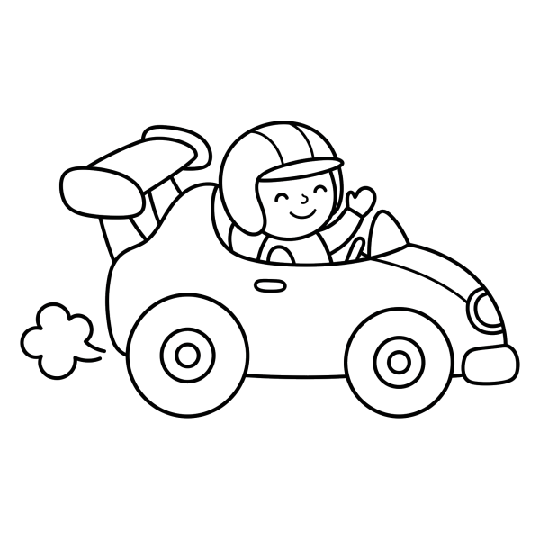 Coloriage Coloriage Voiture de Course Facile à imprimer