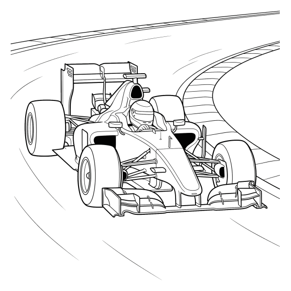 Coloriage Coloriage Voiture de Course Monoplace à imprimer