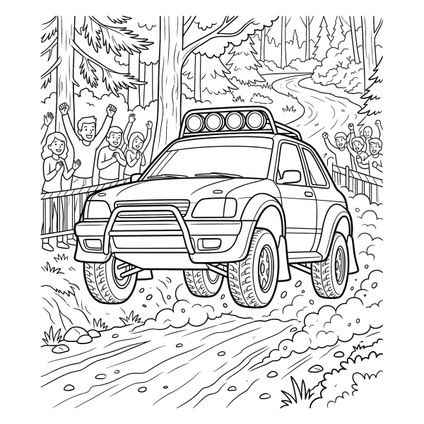 Coloriage Coloriage Voiture de Course Rallye à imprimer