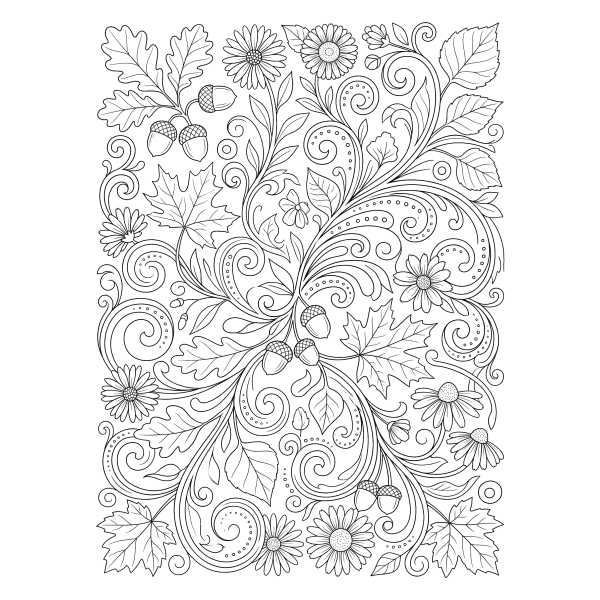Coloriage Coloriage Zen Automne à imprimer