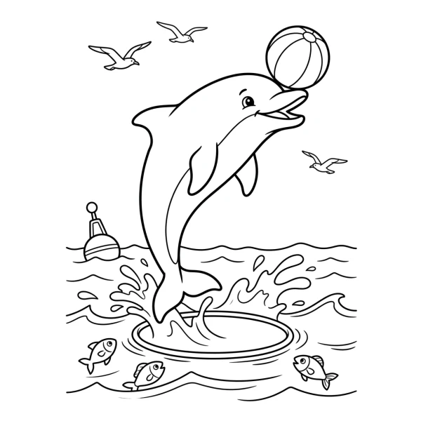 Coloriage Coloriage Dauphin Acrobate à imprimer