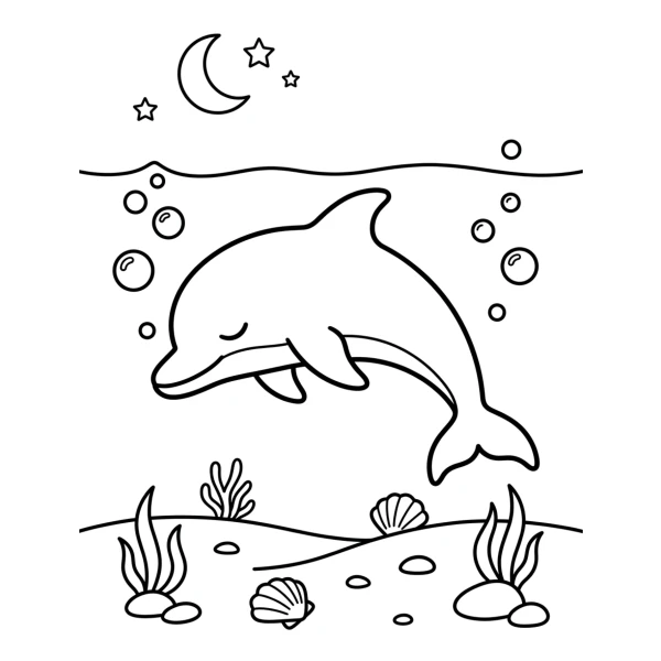 Coloriage Coloriage Dauphin Endormi à imprimer