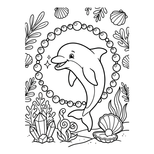 Coloriage Coloriage Dauphin Magique à imprimer