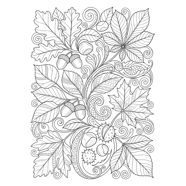 Coloriage Dessin Automne Adulte à imprimer