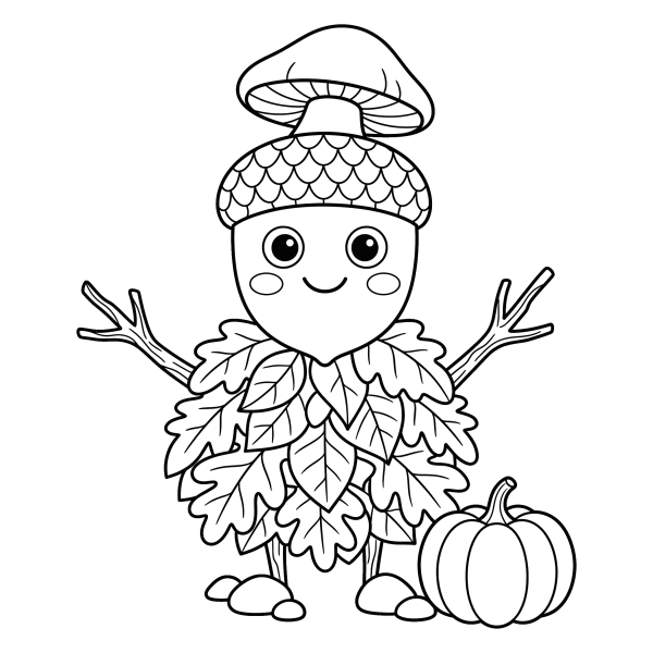 Coloriage Dessin Bonhomme Automne à imprimer