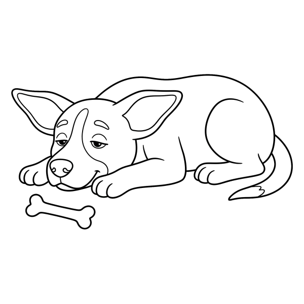Coloriage Dessin Chien Couché Facile à imprimer