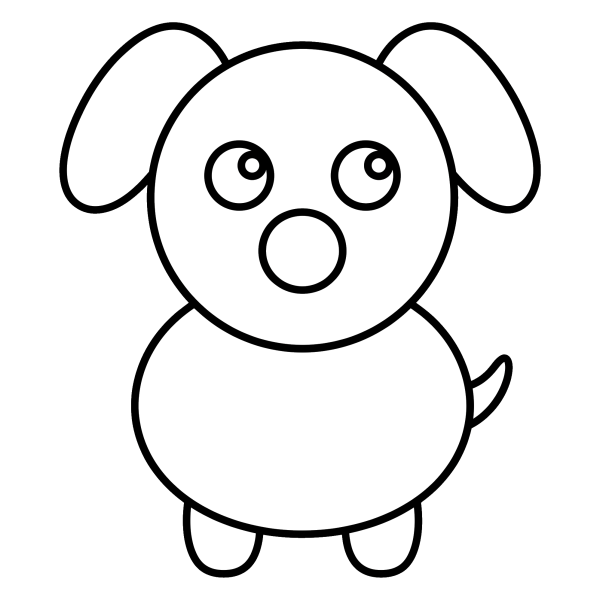 Coloriage Dessin Chien Facile à Faire à imprimer