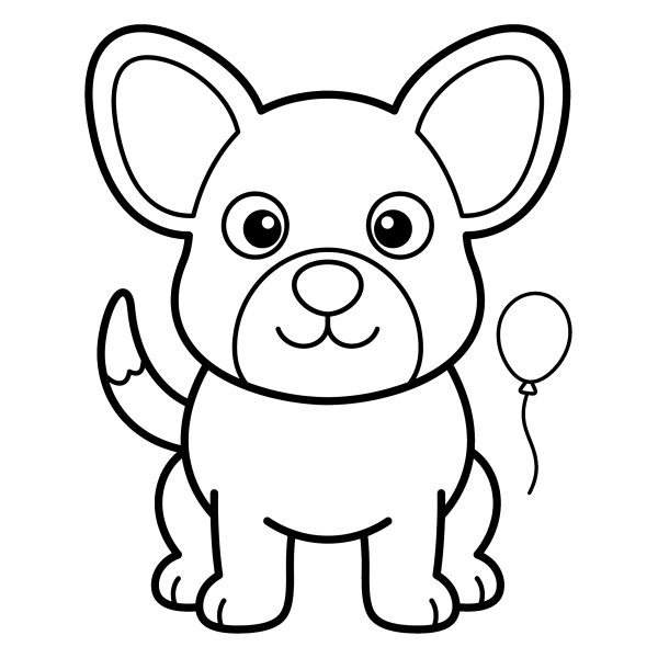 Coloriage Dessin Chien Facile Enfant à imprimer