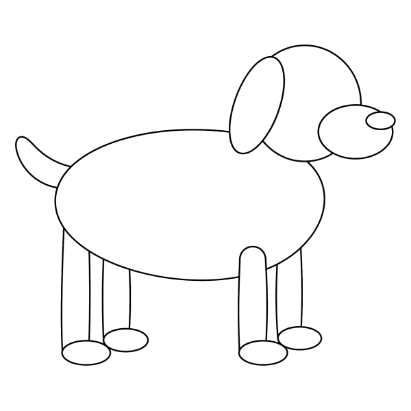 Coloriage Dessin Chien Facile Étape à imprimer