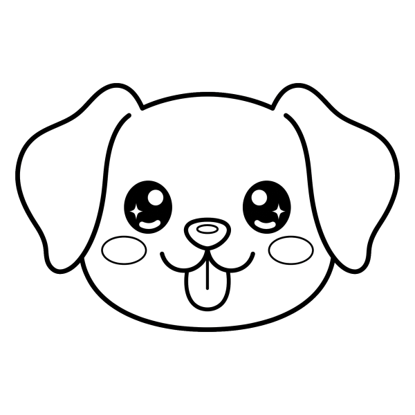 Coloriage Dessin Chien Facile Kawaii à imprimer