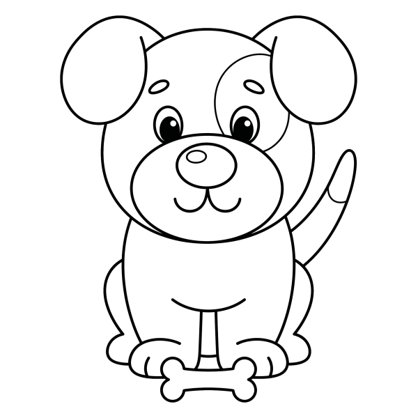 Coloriage Dessin Chien Facile à imprimer