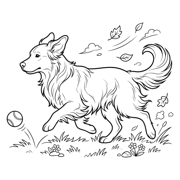 Coloriage Dessin Chien Golden à imprimer