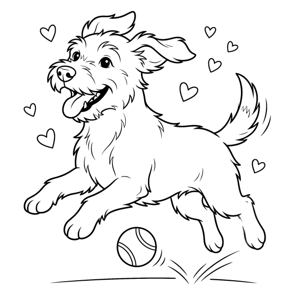 Coloriage Dessin Chien Joyeux à imprimer