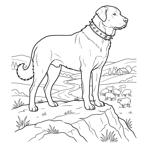 Coloriage Dessin Chien Kangal à imprimer