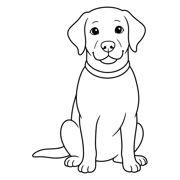 Coloriage Dessin Chien Labrador Facile à imprimer