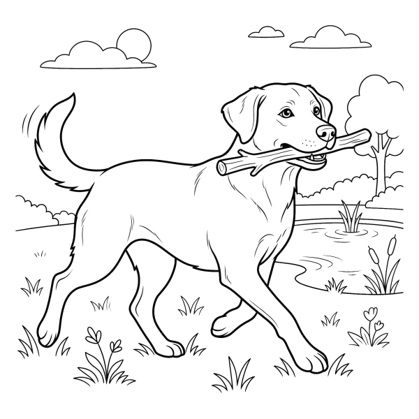 Coloriage Dessin Chien Labrador à imprimer