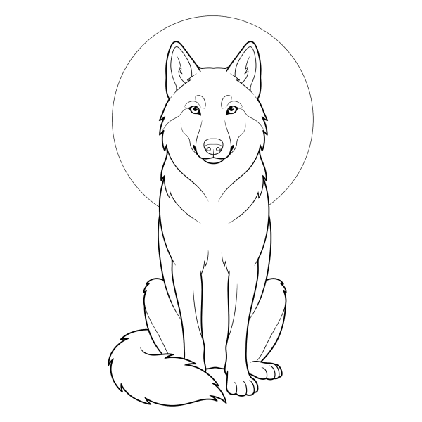 Coloriage Dessin Chien Loup Facile à imprimer