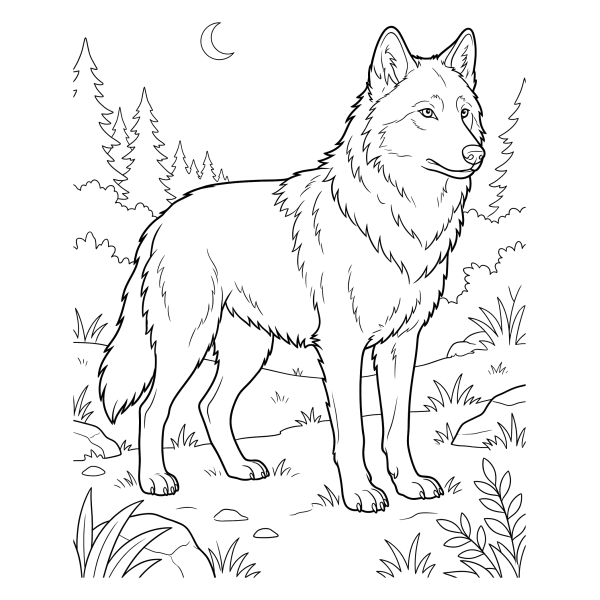 Coloriage Dessin Chien Loup à imprimer