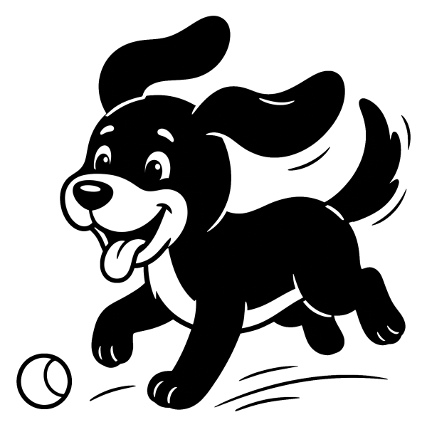 Coloriage Dessin Chien Noir Facile à imprimer