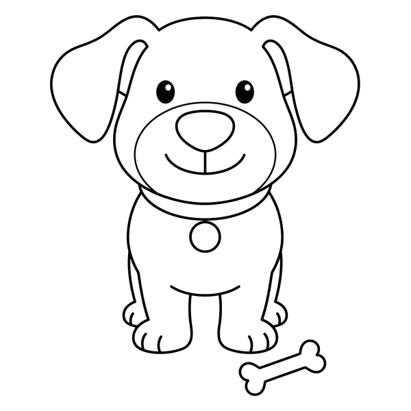 Coloriage Dessin Chien Noir à imprimer