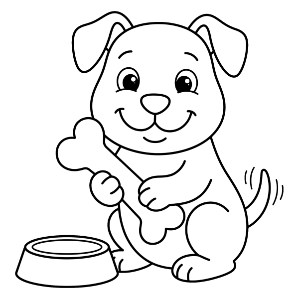 Coloriage Dessin Chien Os à imprimer