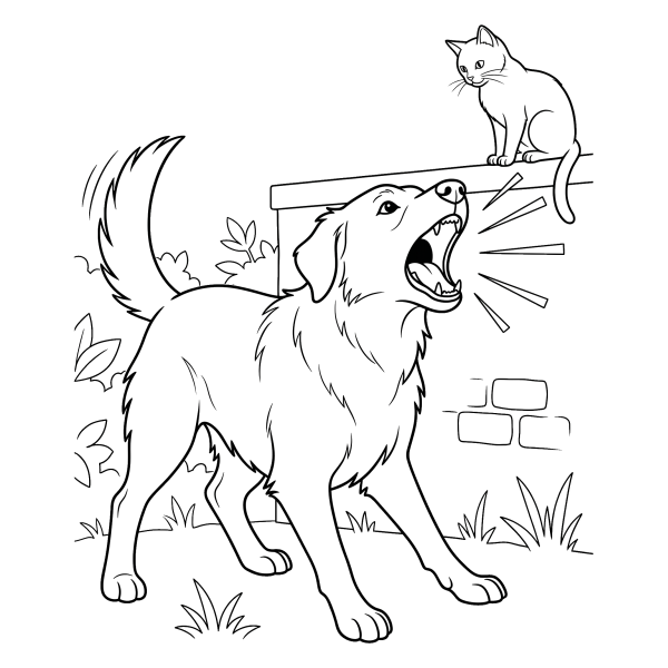 Coloriage Dessin Chien qui Aboie à imprimer