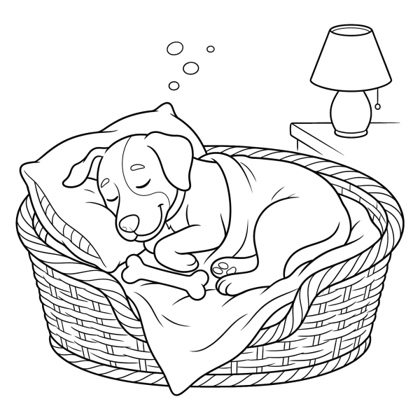 Coloriage Dessin Chien qui Dort à imprimer