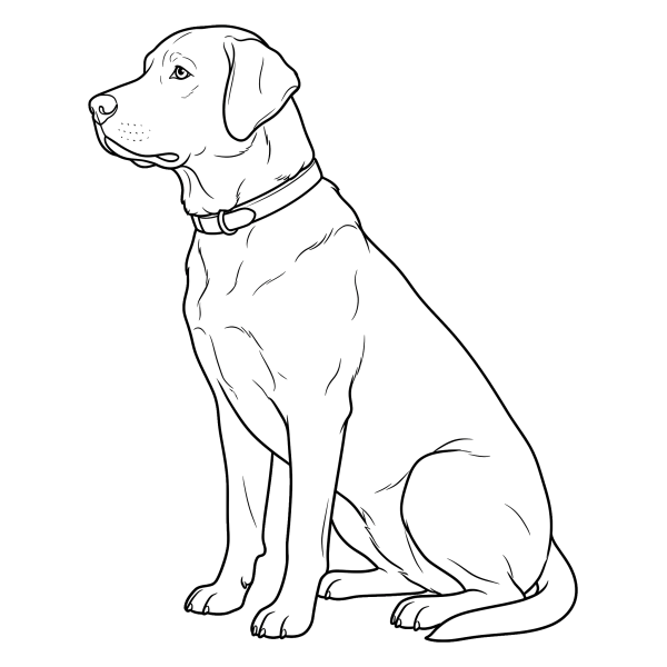 Coloriage Dessin Chien Réaliste Facile à imprimer