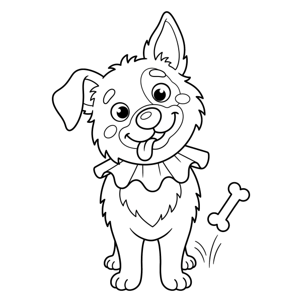 Coloriage Dessin Chien Rigolo Facile à imprimer