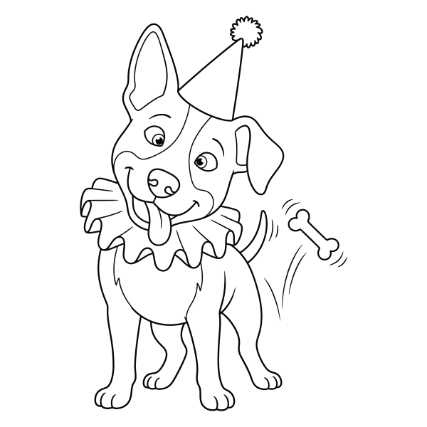 Coloriage Dessin Chien Rigolo à imprimer