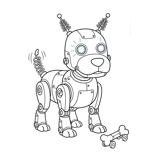 Coloriage Dessin Chien Robot à imprimer