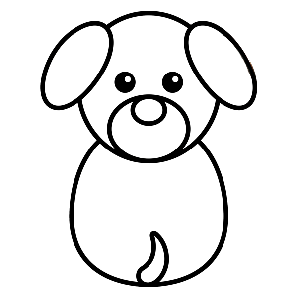 Coloriage Dessin Chien Très Facile à imprimer