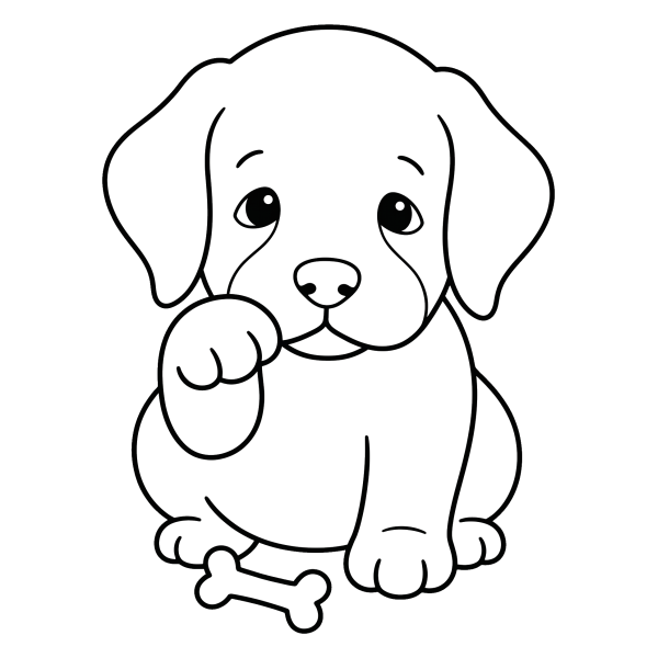 Coloriage Dessin Chien Triste Facile à imprimer