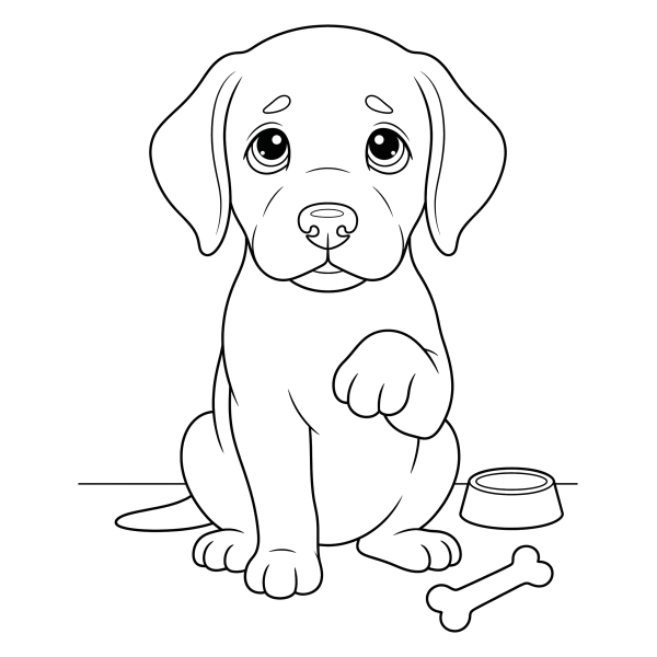 Coloriage Dessin Chien Triste à imprimer