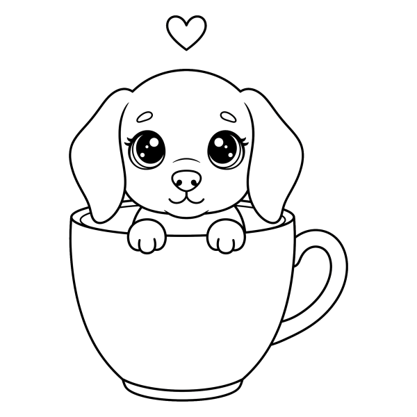 Coloriage Dessin Chien Trop Mignon à imprimer