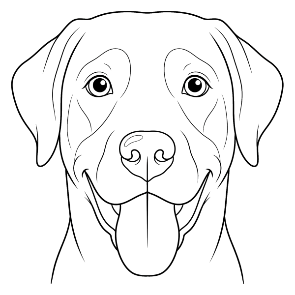 Coloriage Dessin Chien Visage à imprimer